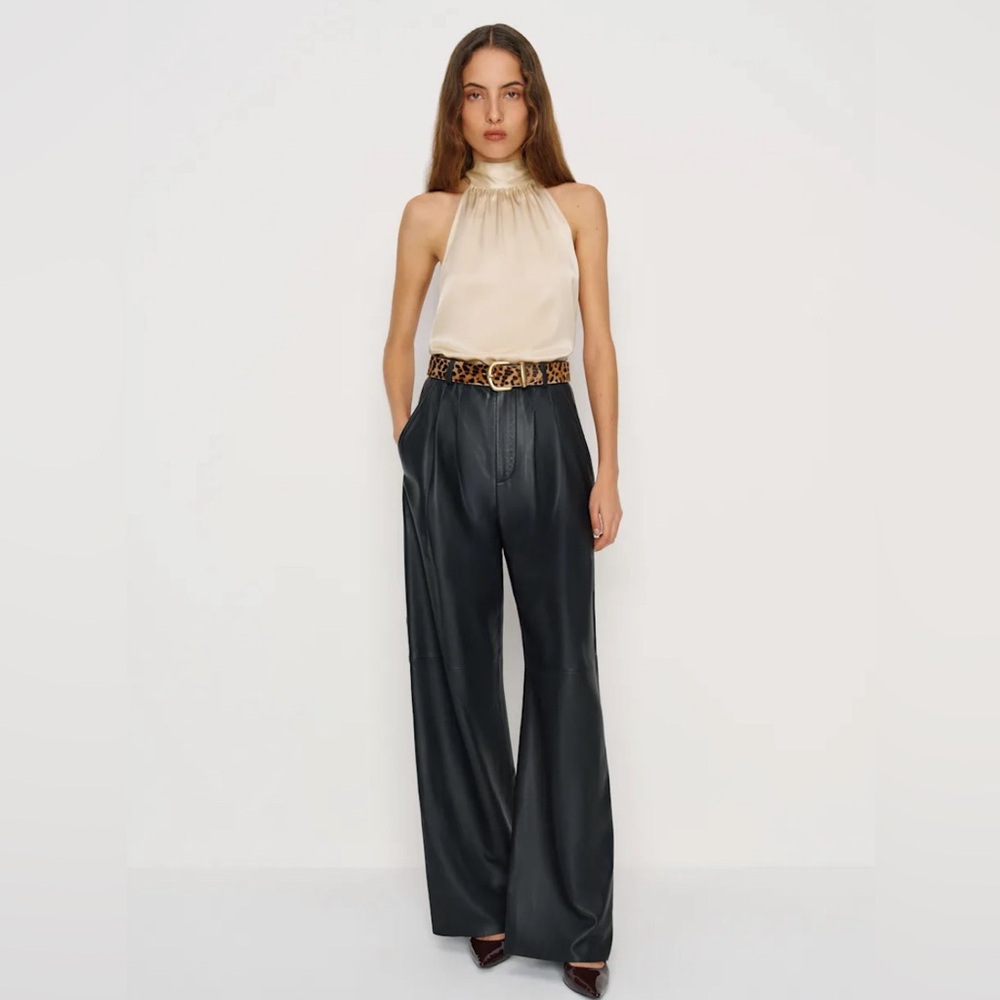 Reformation Royce Silk Top Ivory - Size S